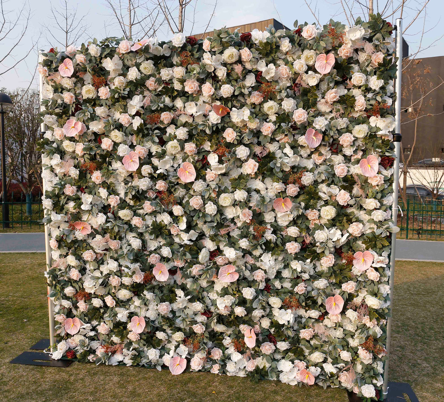 New Arrival Flower Wall For Wedding Arrangement Event Salon Party Photography Backdrop Fabric Rolling Up Curtain Fabric Cloth