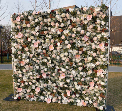 New Arrival Flower Wall For Wedding Arrangement Event Salon Party Photography Backdrop Fabric Rolling Up Curtain Fabric Cloth