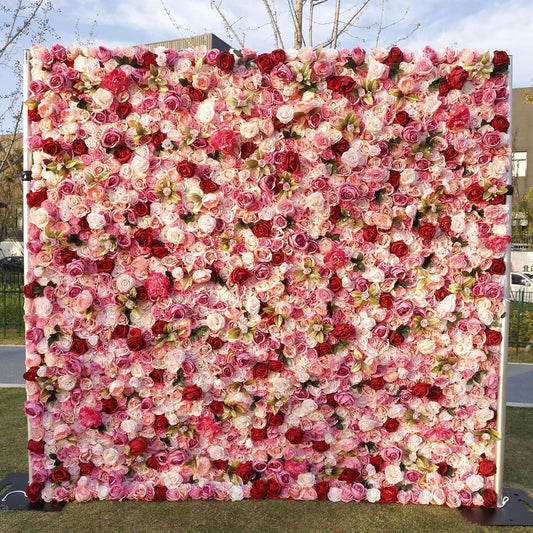 Popular Floral Wall For Wedding Arrangement Fake Flower Wall Backdrop Bridal Shower Event Salon Party Photography Panel 15.75&quot;x23.62&quot;