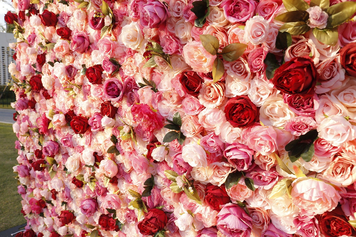 Popular Floral Wall For Wedding Arrangement Fake Flower Wall Backdrop Bridal Shower Event Salon Party Photography Panel 15.75&quot;x23.62&quot;