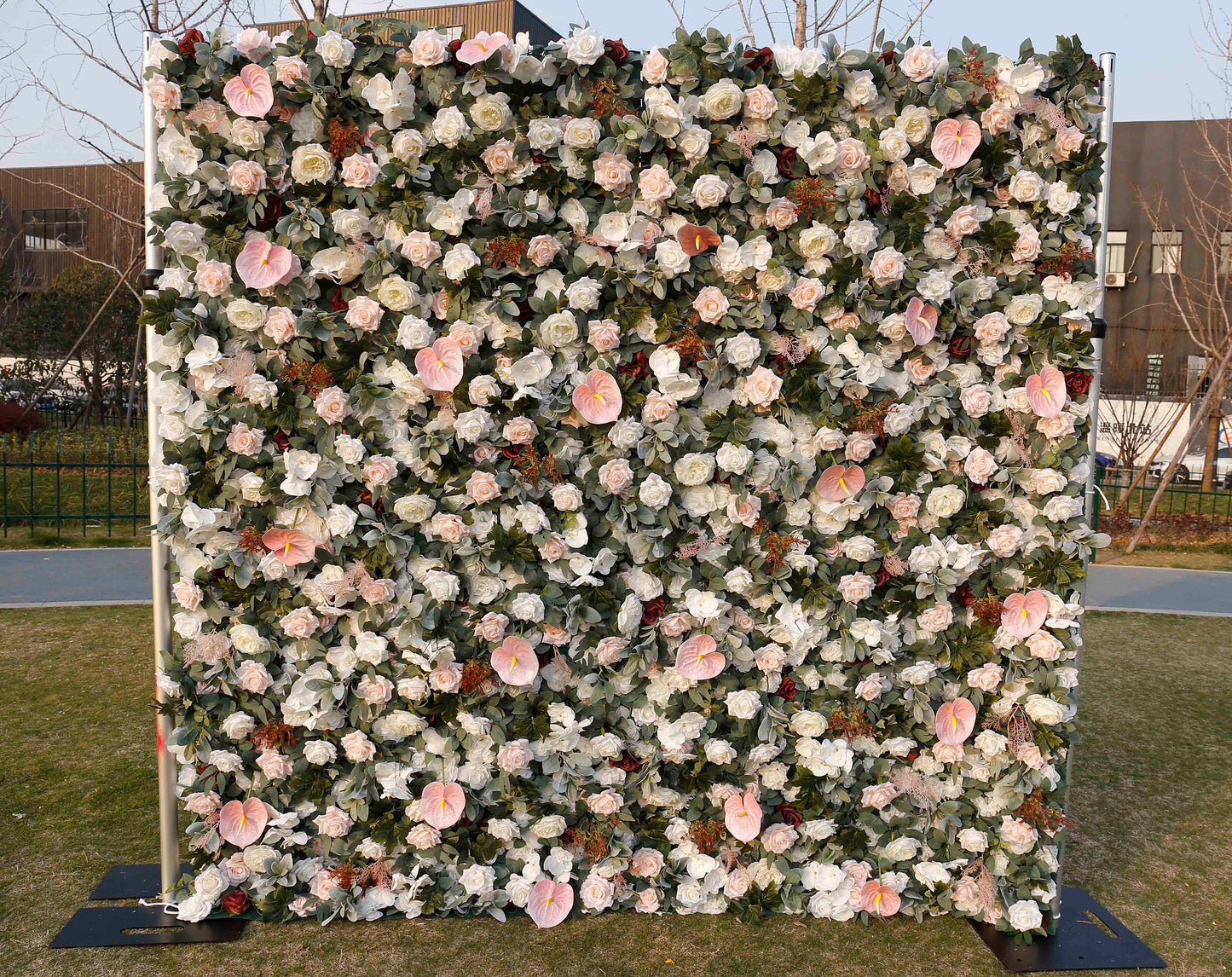 New Arrival Flower Wall For Wedding Arrangement Event Salon Party Photography Backdrop Fabric Rolling Up Curtain Fabric Cloth