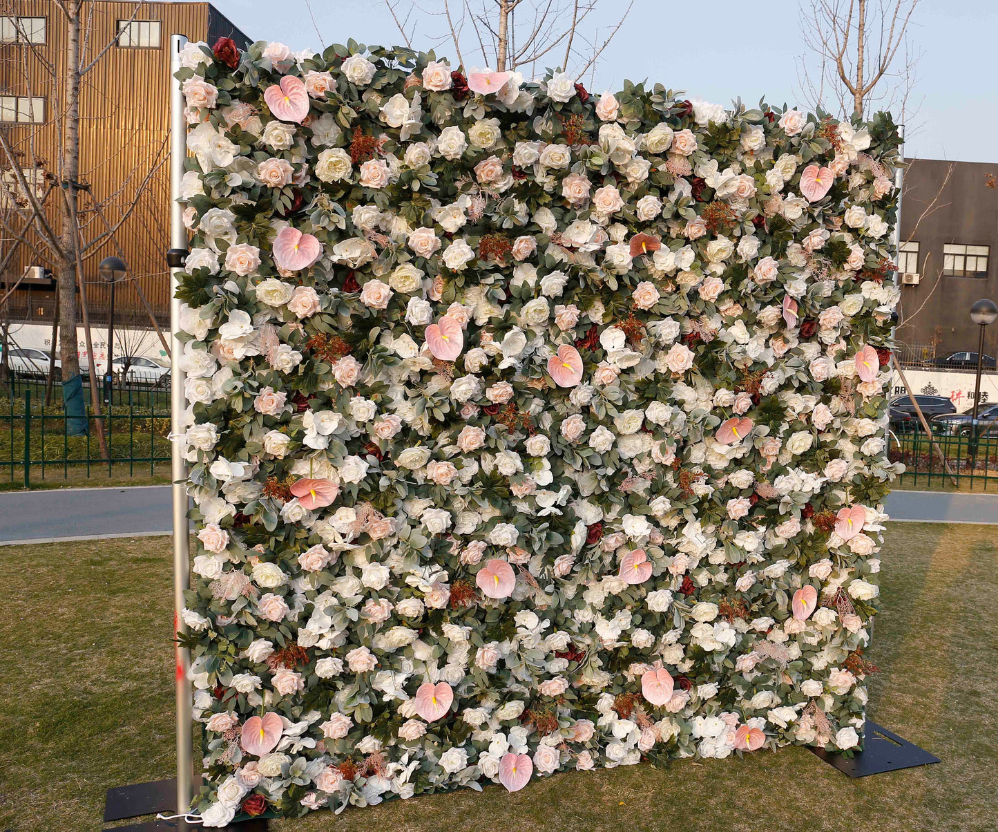 New Arrival Flower Wall For Wedding Arrangement Event Salon Party Photography Backdrop Fabric Rolling Up Curtain Fabric Cloth