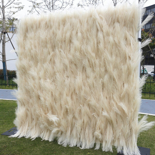 Artifical Simulated Reed Wall Puwei Pampas Grass Wall For Event Salon Party Photography Backdrop Fabric Rolling Up Curtain Fabric Cloth