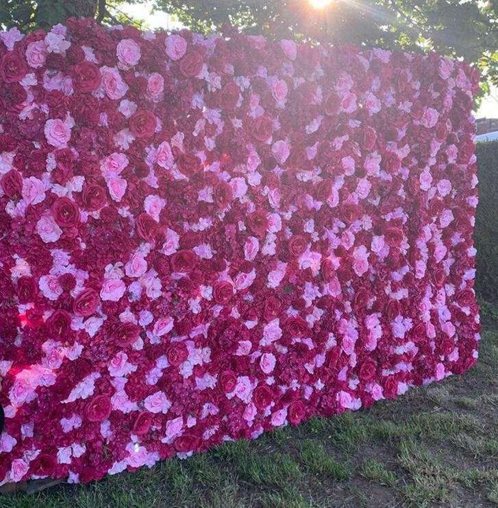 Hot Pink Wedding Flower Wall Fake Flower Wall For Photography Backdrop Special Event Baby Shower Decor Floral Panels 40*60cm