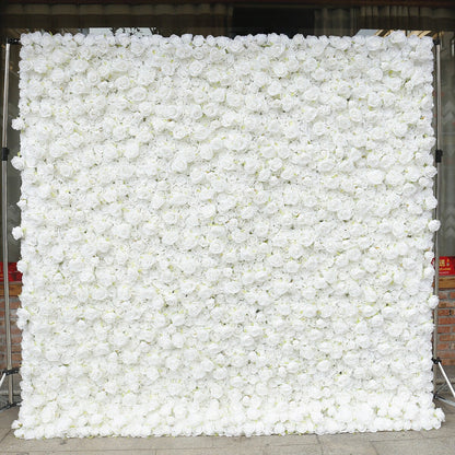 New Arrival White Flower Wall For Wedding Arrangement Event Salon Party Photography Backdrop Fabric Rolling Up Curtain Fabric Cloth