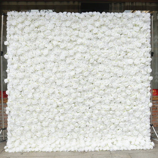 New Arrival White Flower Wall For Wedding Arrangement Event Salon Party Photography Backdrop Fabric Rolling Up Curtain Fabric Cloth