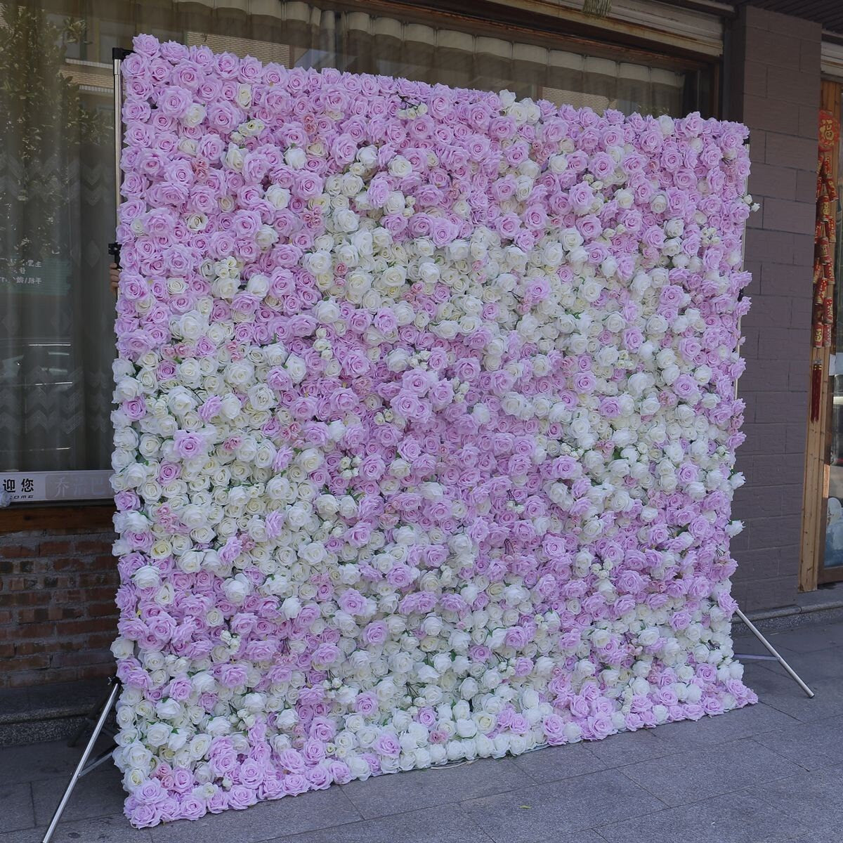 3D Romandic Grodual Color Flower Wall For Wedding Arrangement Event Salon Party Photography Backdrop Fabric Rolling Up Curtain Fabric Cloth