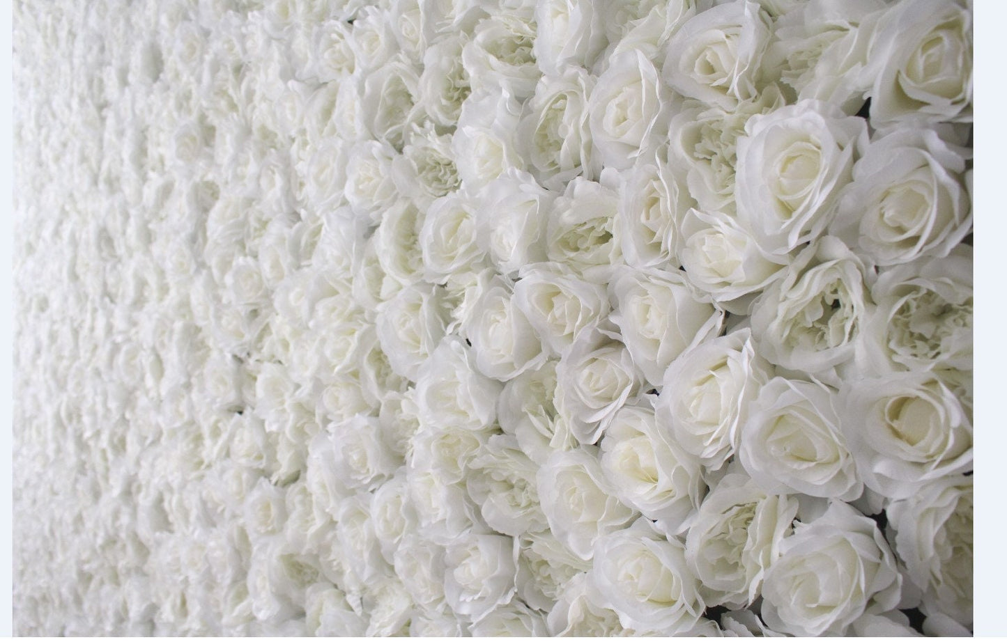 New Design Full White Floral Wall For Wedding Arrangement Event Salon Party Photography Backdrop Fabric Rolling Up Curtain Fabric Cloth