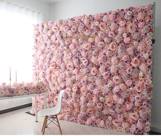 New Customized 3D Flower Wall For Wedding Arrangement Event Salon Party Photography Backdrop Fabric Rolling Up Curtain Fabric Cloth