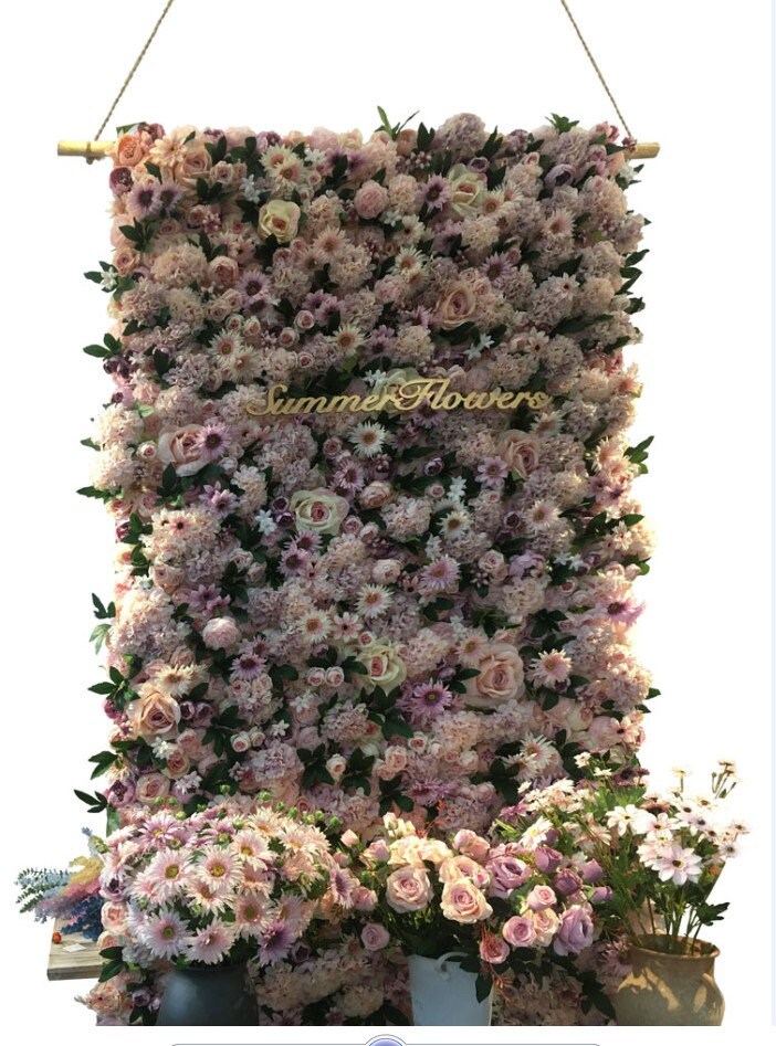 New Design Dasiy Flower Wall For Wedding Arrangement Event Salon Party Photography Backdrop Fabric Rolling Up Curtain Fabric Cloth