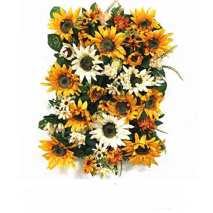 Künstliche Sonnenblumen-Wand für Hochzeit, Fotografie, Hintergrund, Brautparty, Sommer, besondere Anlässe, Salon, Party, Arrangement, Dekorplatten, 40 x 60 cm