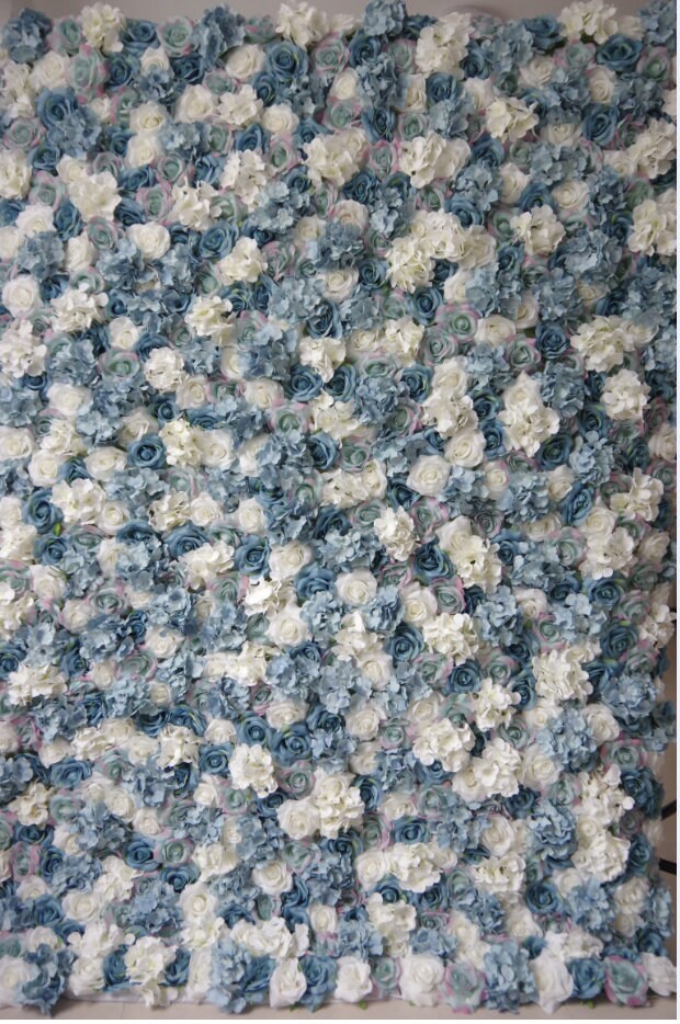 Grey Blue Flower Wall For Wedding Arrangement Event Salon Party Photography Backdrop Fabric Rolling Up Curtain Fabric Cloth