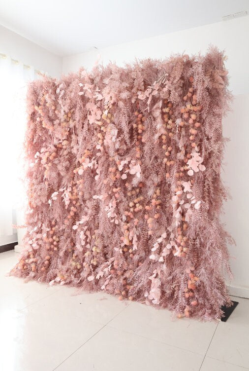 New Design Misty Smog Pampas Wall For Wedding Arrangement Event Salon Party Photography Backdrop Fabric Rolling Up Curtain Fabric Cloth