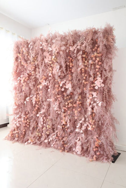 New Design Misty Smog Pampas Wall For Wedding Arrangement Event Salon Party Photography Backdrop Fabric Rolling Up Curtain Fabric Cloth