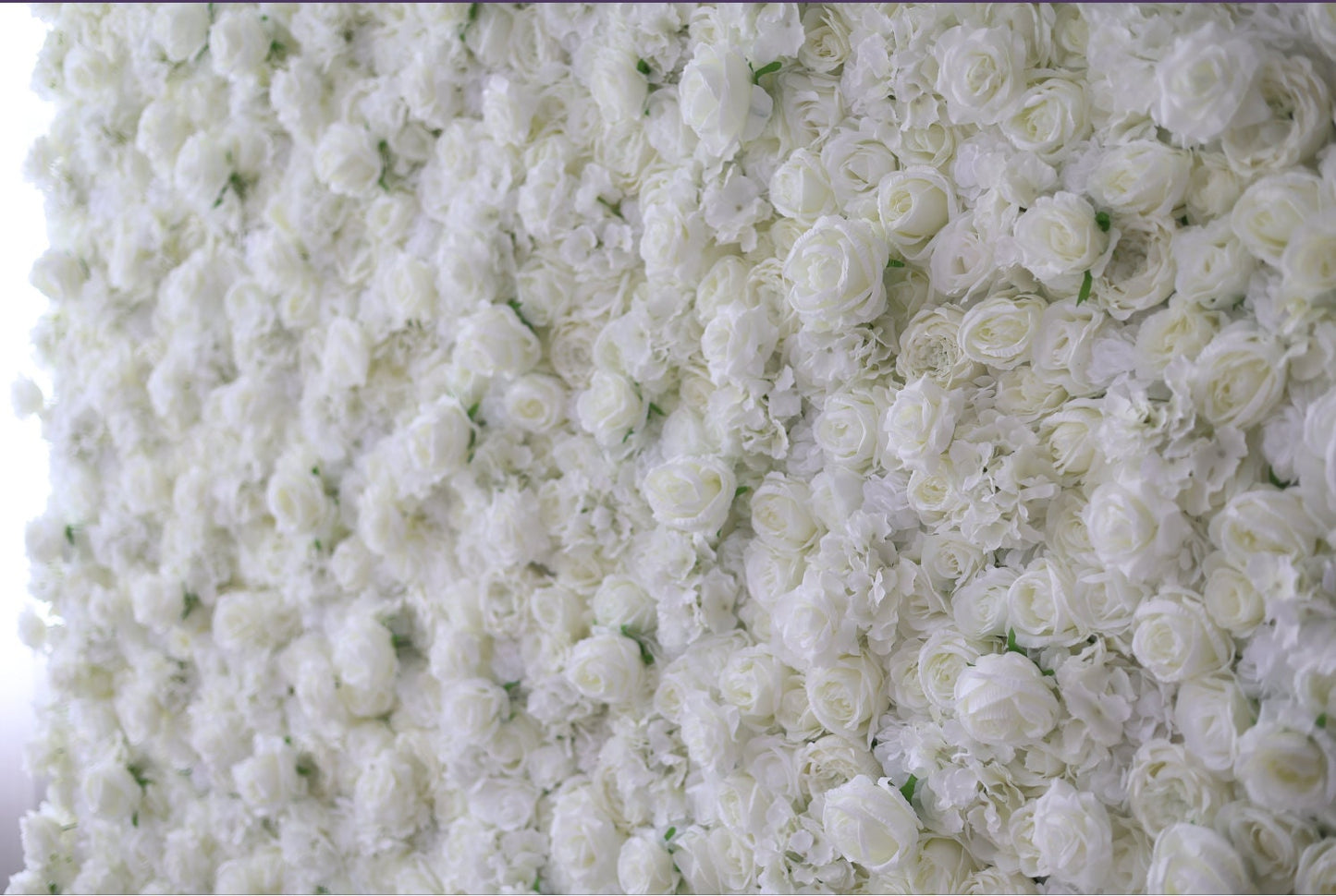 Full White  Flower Wall For Wedding Arrangement Event Salon Party Photography Backdrop Fabric Rolling Up Curtain Fabric Cloth