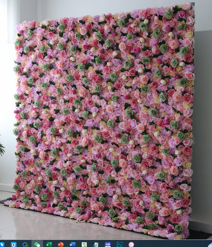 Blush Pink Floral Wall For Wedding Photography Backdrop Special Event Salon Party Arrangement  Fabric Rolling Up Curtain Fabric Cloth