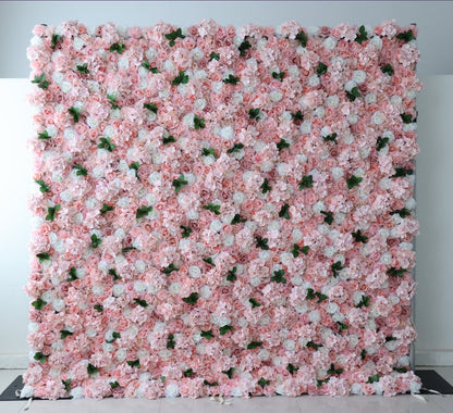 Baby Pink Flower Wall For Wedding Photography Backdrop Special Event Salon Party Arrangement Fabric Rolling Up Curtain Fabric Cloth