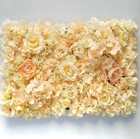 Simulation Blumenwand für Hochzeit, romantische Fotografie-Hintergrund, Brautparty, besondere Veranstaltung, arrangierte Blumenpaneele, 40 x 60 cm, 4 Farben