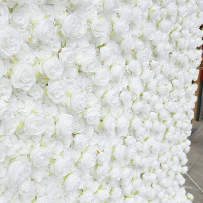 New Arrival White Flower Wall For Wedding Arrangement Event Salon Party Photography Backdrop Fabric Rolling Up Curtain Fabric Cloth