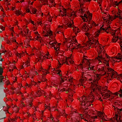 New Arrival Red Flower Wall For Wedding Arrangement Event Salon Party Photography Backdrop Fabric Rolling Up Curtain Fabric Cloth