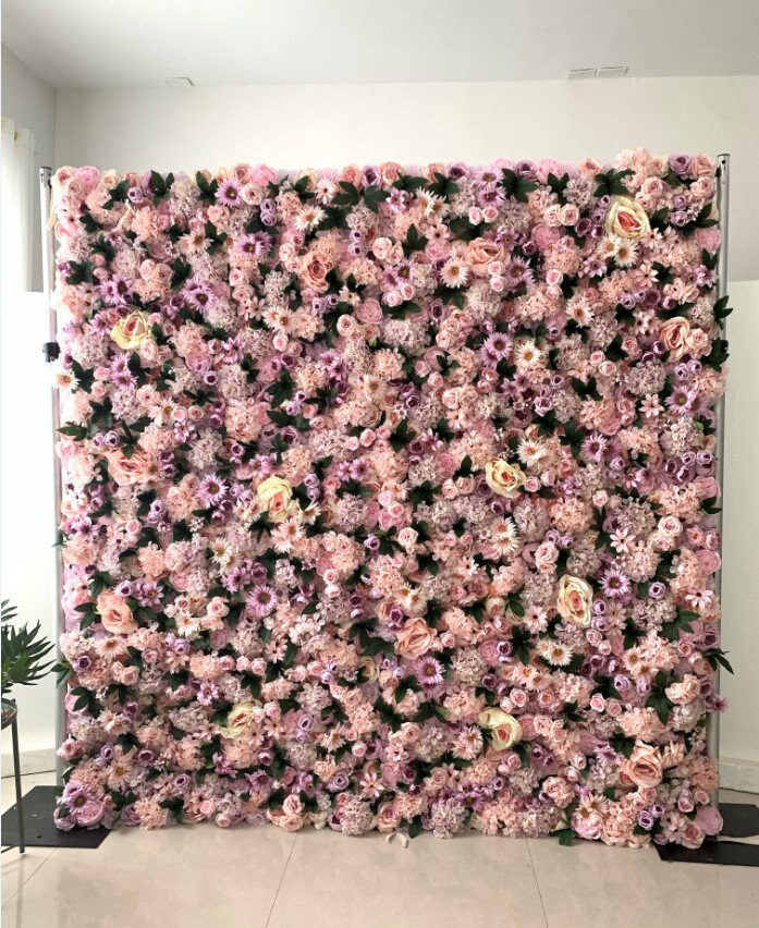 New Design Dasiy Flower Wall For Wedding Arrangement Event Salon Party Photography Backdrop Fabric Rolling Up Curtain Fabric Cloth