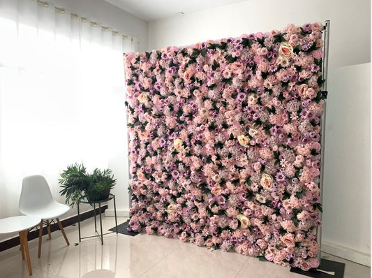 New Design Dasiy Flower Wall For Wedding Arrangement Event Salon Party Photography Backdrop Fabric Rolling Up Curtain Fabric Cloth