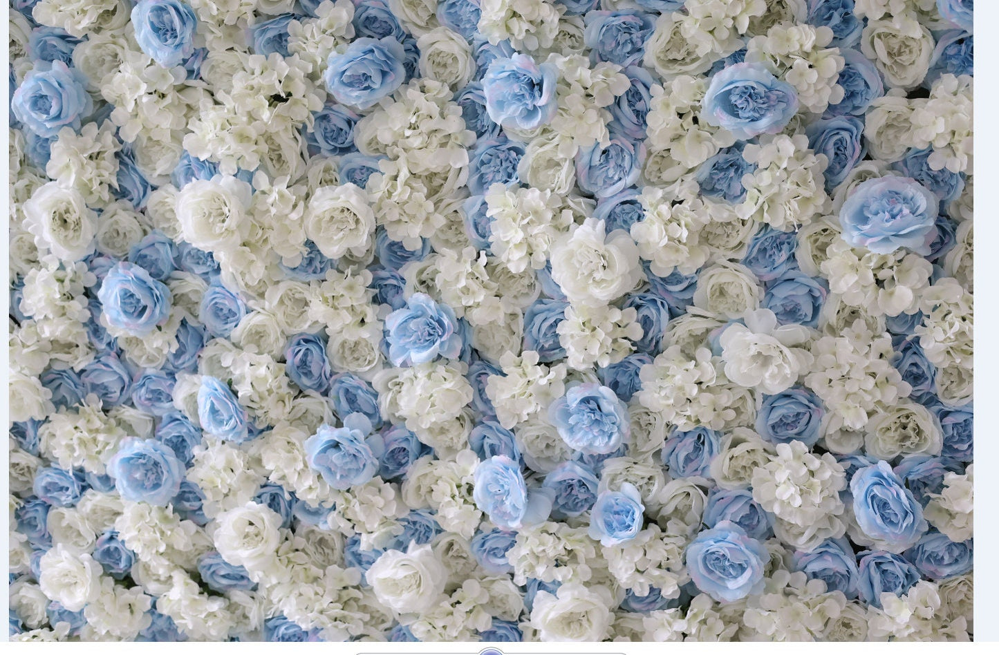 New Design Baby Blue Flower Wall For Wedding Arrangement Event Salon Party Photography Backdrop Fabric Rolling Up Curtain Fabric Cloth