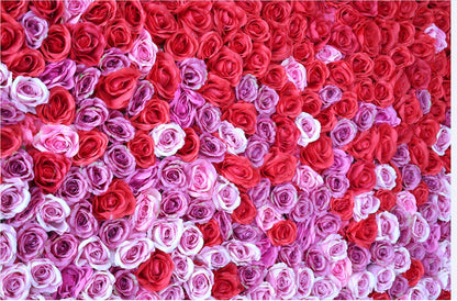 New Design Gradul Colors Flower Wall For Wedding Arrangement Event Salon Party Photography Backdrop Fabric Rolling Up Curtain Fabric Cloth