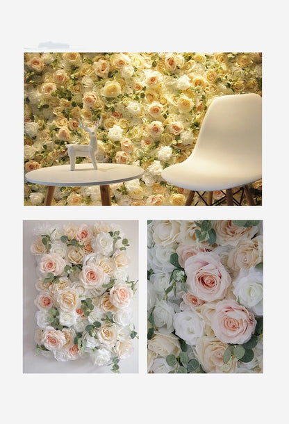 Artifical Simulation Flower Wall For Wedding Photography Backdrop Baby Shower Special Event Arrangement Decor Floral Panels 15.75x23.62inch