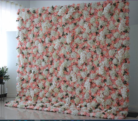 New Design Floral Wall For Wedding Photography Backdrop Special Event Salon Party Arrangement Fabric Rolling Up Curtain Fabric Cloth