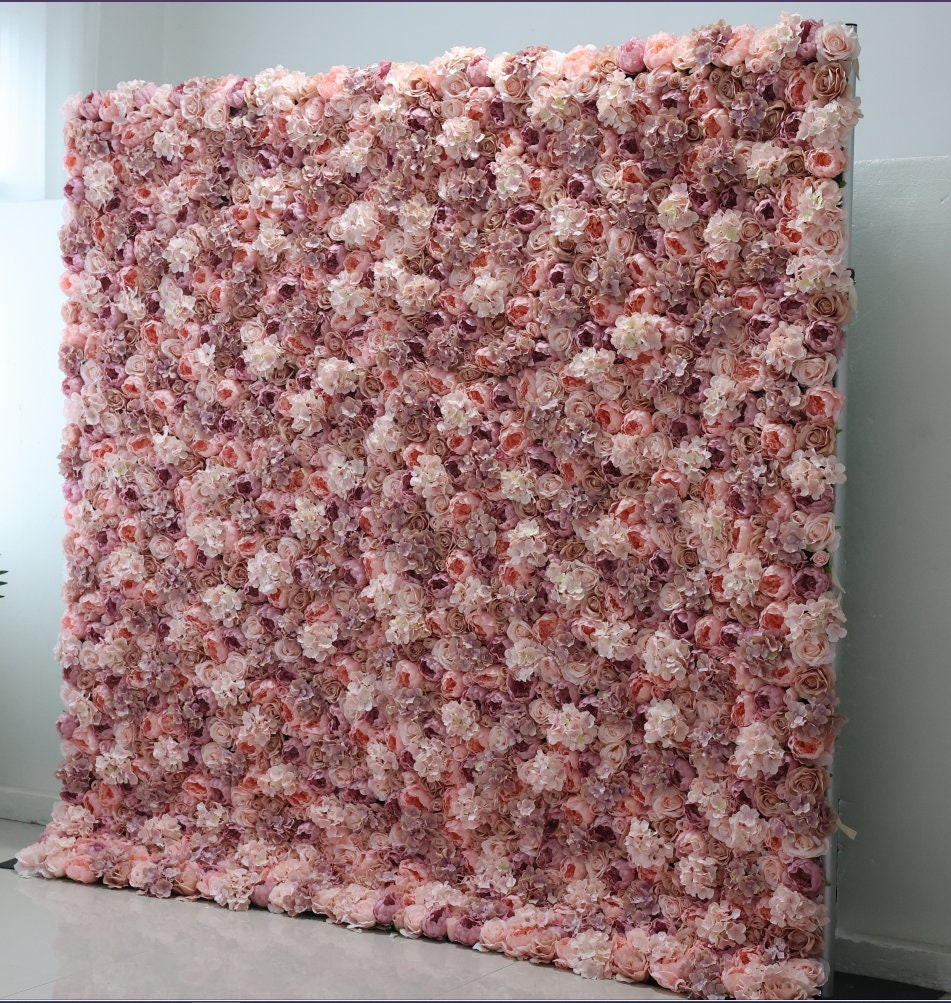 Dusty Pink Flower Wall For Wedding Arrangement Event Salon Party Photography Backdrop Fabric Rolling Up Curtain Fabric Cloth
