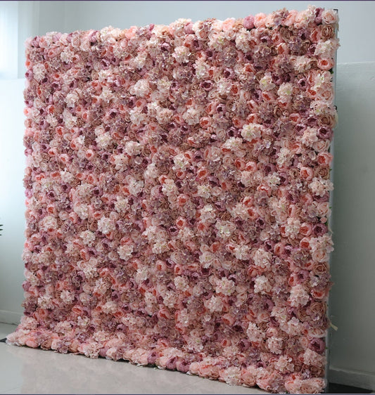 Dusty Pink Flower Wall For Wedding Arrangement Event Salon Party Photography Backdrop Fabric Rolling Up Curtain Fabric Cloth