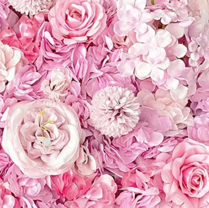 Candy Pink Flower Wall Artificial Flower Backdrops For Romantic Photography Baby Shower Bridal Shower Home Decor Panel 15.75X23.62inch