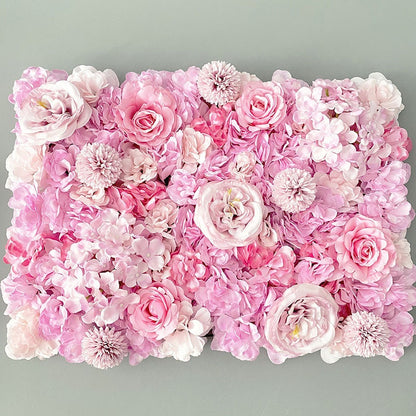 Candy Pink Blumenwand Künstliche Blumenhintergründe für romantische Fotografie Babyparty Brautparty Home Decor Panel 15,75X23,62 Zoll