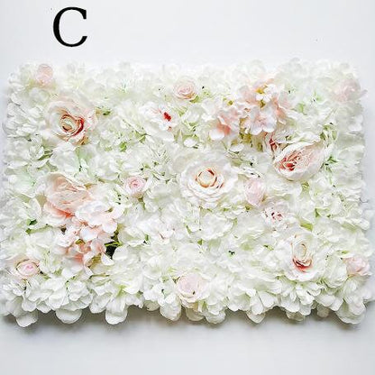 Simulation Blumenwand für Hochzeit, romantische Fotografie-Hintergrund, Brautparty, besondere Veranstaltung, arrangierte Blumenpaneele, 40 x 60 cm, 4 Farben