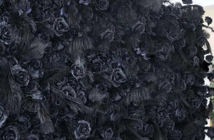 New Design Black Flower Whether Wall For Wedding Arrangement Event Salon Party Photography Backdrop Fabric Rolling Up Curtain Fabric Cloth