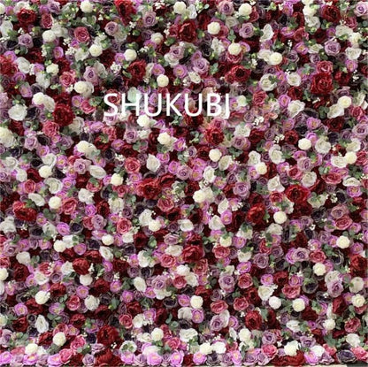 Summer Romantic Flower Wall For Wedding Arrangement Event Salon Party Photography Backdrop Fabric Rolling Up Curtain Fabric Cloth