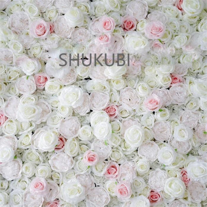 New Design Pink White Flower Wall For Wedding Arrangement Event Salon Party Photography Backdrop Fabric Rolling Up Curtain Fabric Cloth