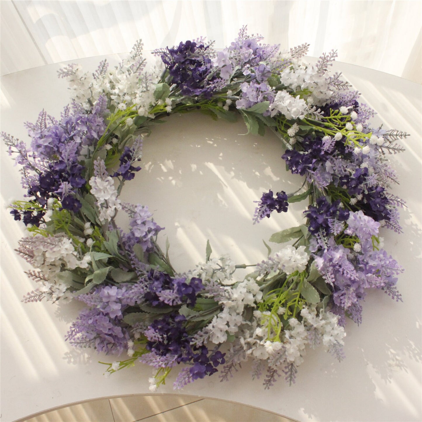 Artifical Simulation Lavender Flower Wreath , Home Wall Decoration , Christmas Wreaths,Year Round Wreath,Front Door Wreath,Door Hangers 40cm
