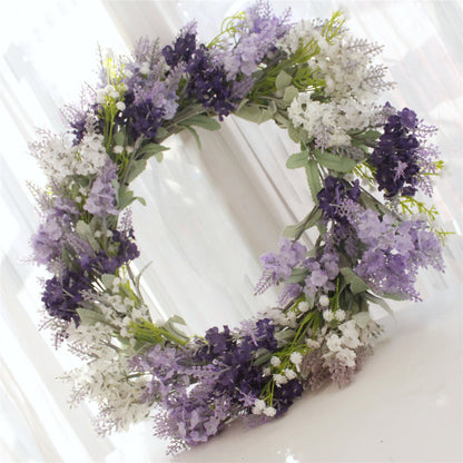 Artifical Simulation Lavender Flower Wreath , Home Wall Decoration , Christmas Wreaths,Year Round Wreath,Front Door Wreath,Door Hangers 40cm