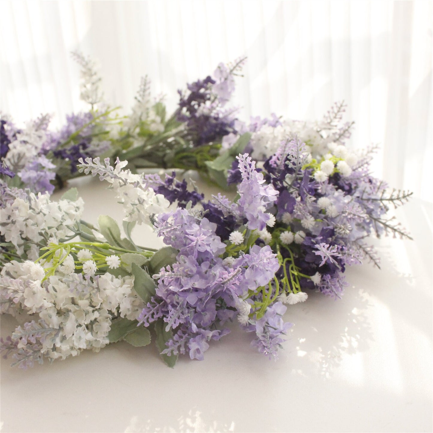 Artifical Simulation Lavender Flower Wreath , Home Wall Decoration , Christmas Wreaths,Year Round Wreath,Front Door Wreath,Door Hangers 40cm