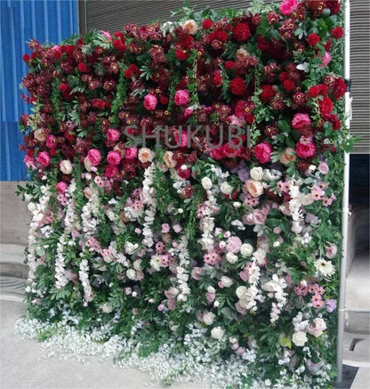 New Design Rose Green Plant Vine Wall For Wedding Arrangement Event Salon Party Photography Backdrop Fabric Rolling Up Curtain Fabric Cloth