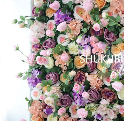 3D Romantische Blume Grün Pflanzen Wand Für Hochzeit Arrangement Event Salon Party Fotografie Hintergrund Stoff Aufrollen Vorhang Stoff Tuch