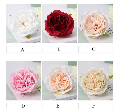 Wholesale 100 pcs Artificial Simulation Silk Camellia Peony Austin Rose Wedding Flower Diam.12cm DIY Special Event Decor Accessory Floral