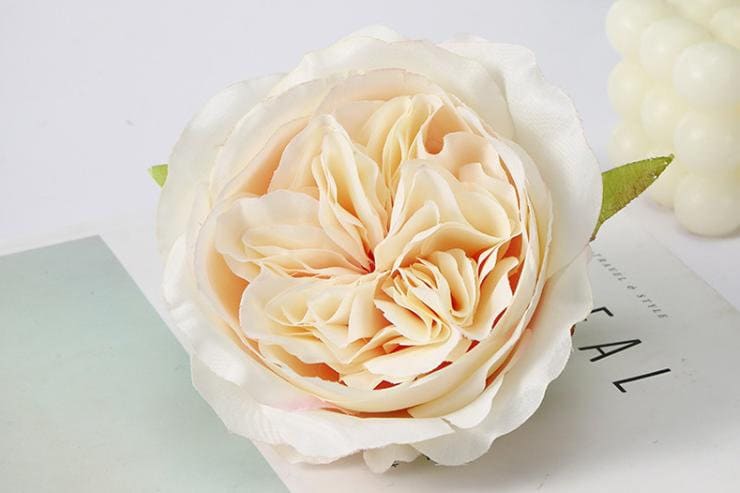 Wholesale 100 pcs Artificial Simulation Silk Camellia Peony Austin Rose Wedding Flower Diam.12cm DIY Special Event Decor Accessory Floral