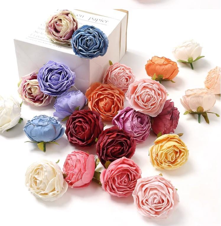 New Arrival Artificial Simulation Silk Rose Wedding Flower Diam.6cm DIY Special Event Backdrop Decor Accessory Floral 30 pcs