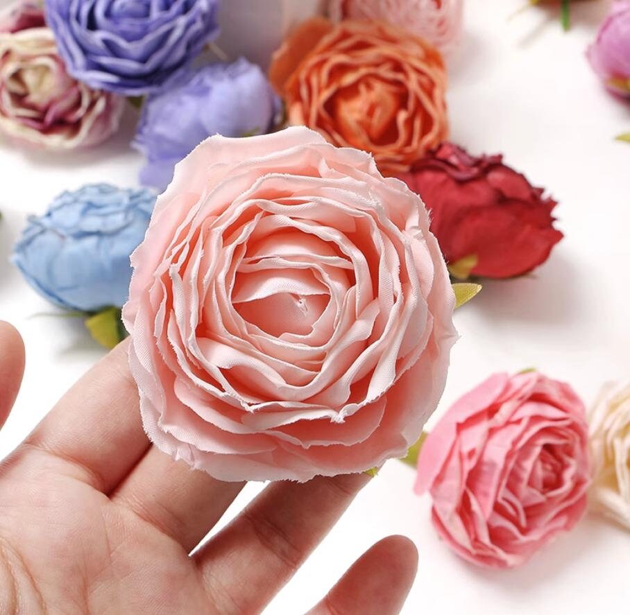 New Arrival Artificial Simulation Silk Rose Wedding Flower Diam.6cm DIY Special Event Backdrop Decor Accessory Floral 30 pcs