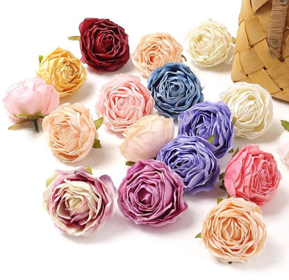 New Arrival Artificial Simulation Silk Rose Wedding Flower Diam.6cm DIY Special Event Backdrop Decor Accessory Floral 30 pcs