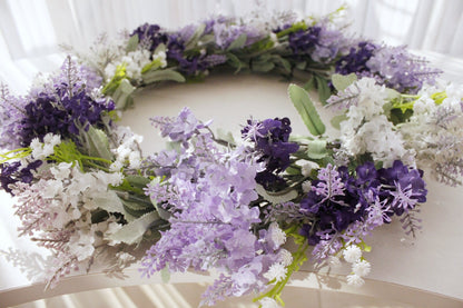 Artifical Simulation Lavender Flower Wreath , Home Wall Decoration , Christmas Wreaths,Year Round Wreath,Front Door Wreath,Door Hangers 40cm