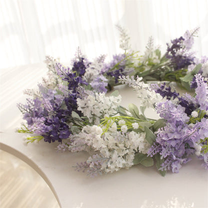 Artifical Simulation Lavender Flower Wreath , Home Wall Decoration , Christmas Wreaths,Year Round Wreath,Front Door Wreath,Door Hangers 40cm